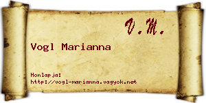 Vogl Marianna névjegykártya